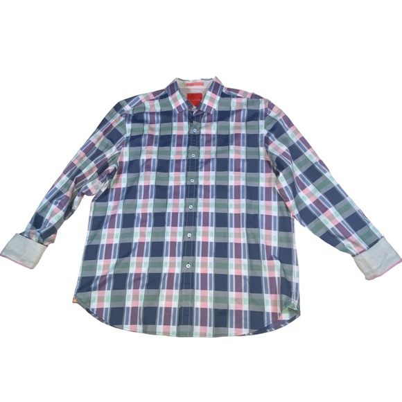 Tommy Bahama 100% Cotton Island Modern Fit Plaid Button Down Shirt - Men’s XL - Picture 7 of 11